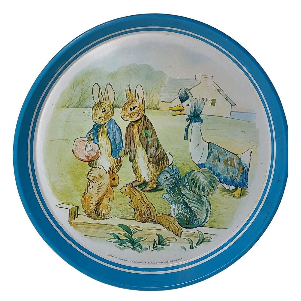 Vintage Peter Rabbit Tin Tray Beatrix‎ Potter Jemima Puddle Duck England SEE